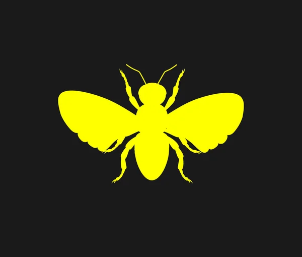 Bee Yellow Silhouette — Stock Vector