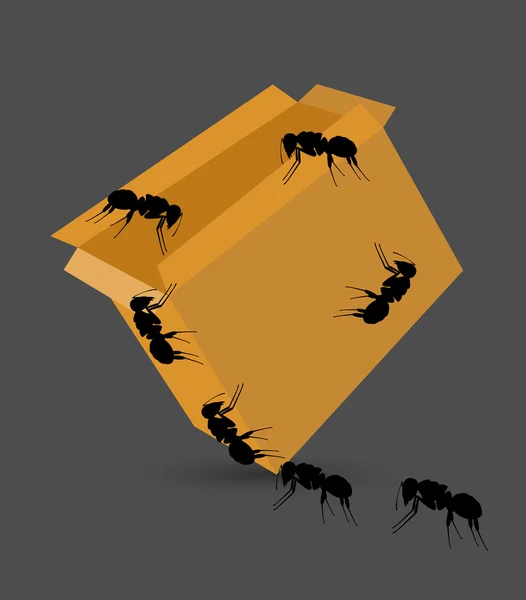 Black Ants on Packet — Stock Vector