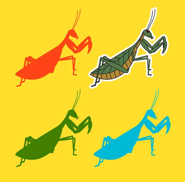 Mantid Insects Vector Shapes — Stock Vector