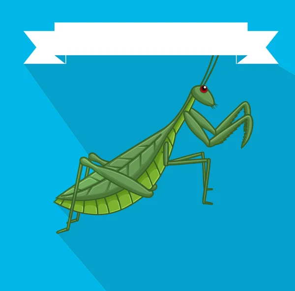 Creepy Mantid Insect — Stock Vector