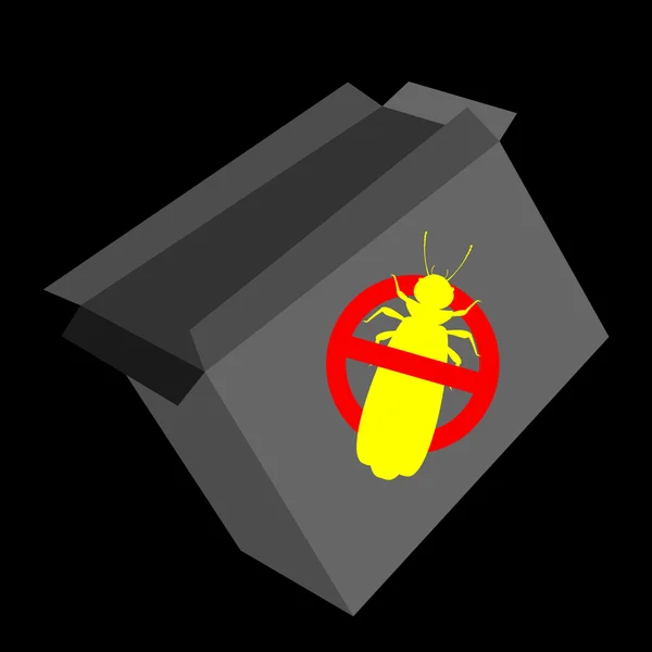 Insect verwijdering symbool op Packet — Stockvector