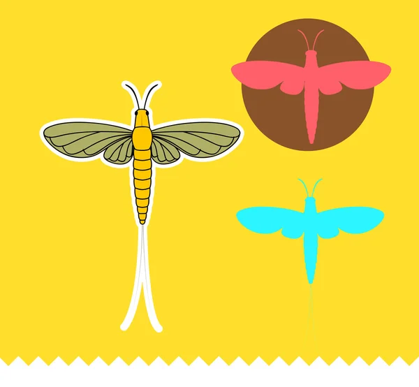 Vector de insectos Mayfly — Vector de stock