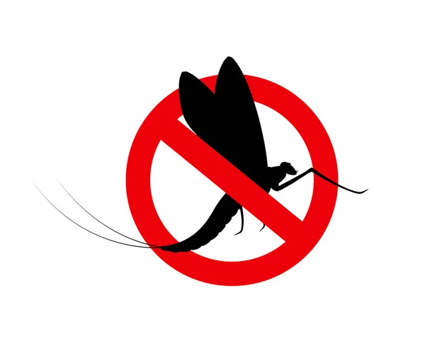 蜉蝣昆虫禁止标志 — 图库矢量图片