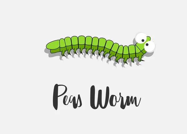 Komische Pea Worm — Stockvector