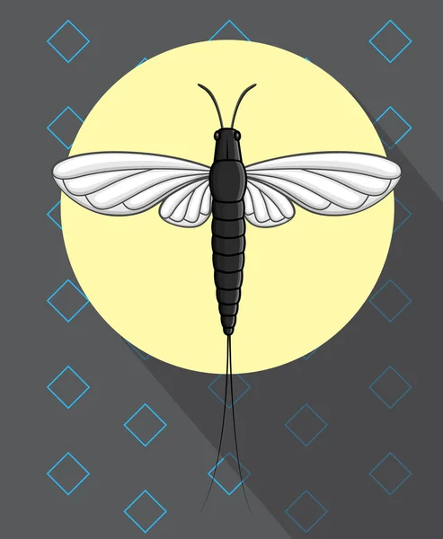 Mayfly Insecto Volando — Vector de stock