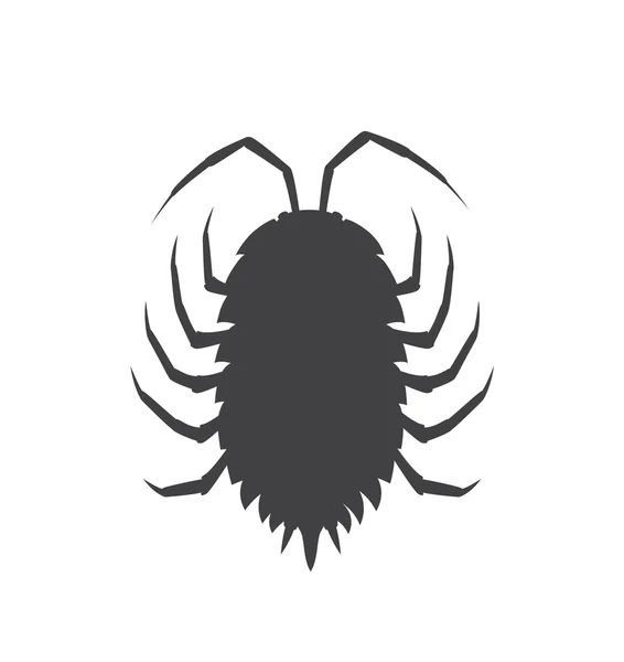 Woodlouse Insect Vector Silhouette — Stock Vector