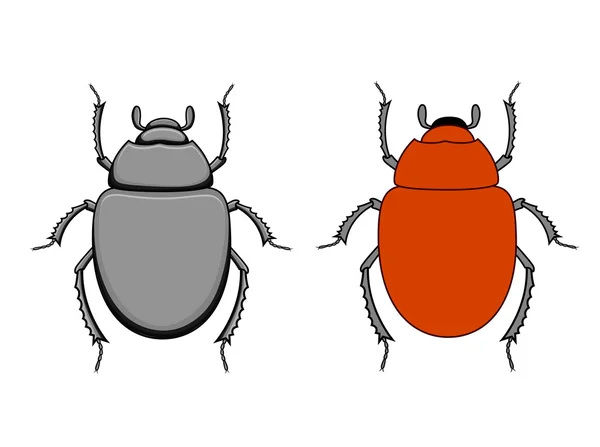 Insectos escarabajo cómico — Vector de stock