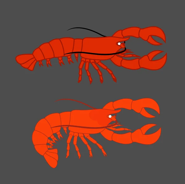Komik Crayfishes vektör — Stok Vektör