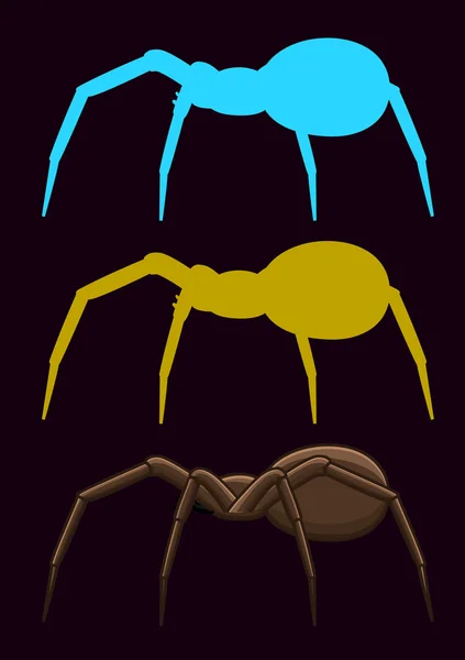 Aranhas assustadoras Vector —  Vetores de Stock