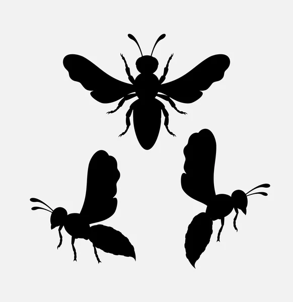 Wasps Silhouettes Vector — Stock Vector