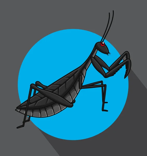 Creepy Mantid Insect Vector — Stock Vector