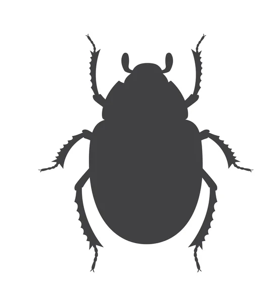 Scarab Beetle Insect Vector Silhouette — Stock Vector
