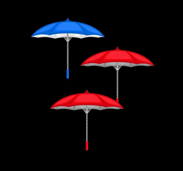 Ensemble de parapluie coloré — Image vectorielle