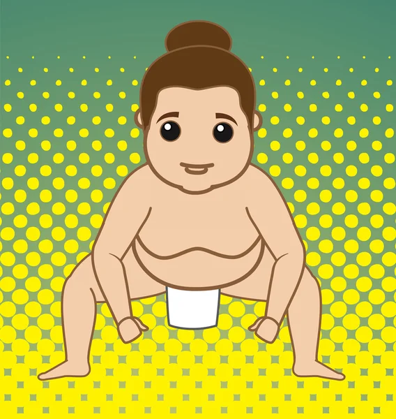 Adult Sumo Wrestler Character — Stock Vector