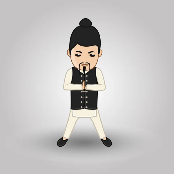 Kung-Fu Guru karakter stili — Stok Vektör