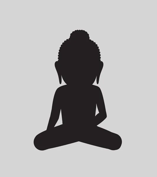 Silhouette Mahavira Saint Vector — Image vectorielle