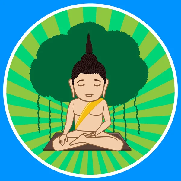 Gautama Buda concentración Vector ilustración — Archivo Imágenes Vectoriales