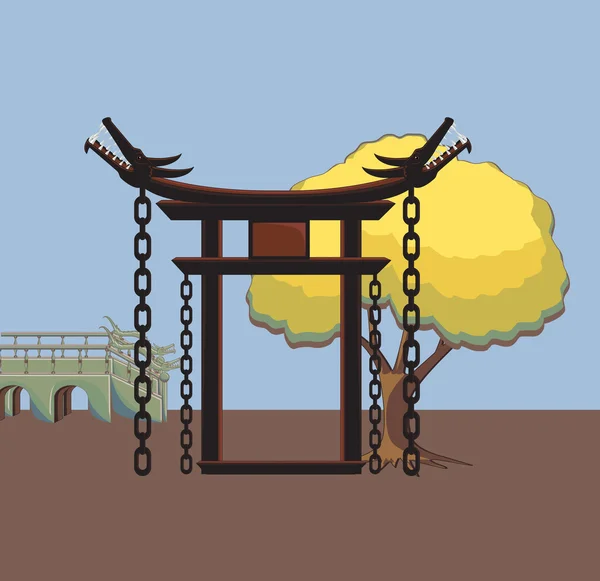 Japanse toriipoort — Stockvector