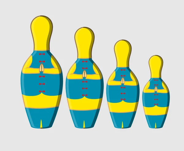 Matrioska muñecas en fila — Archivo Imágenes Vectoriales