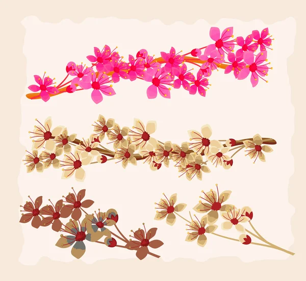 Flowers Branches Vector — Stock Vector