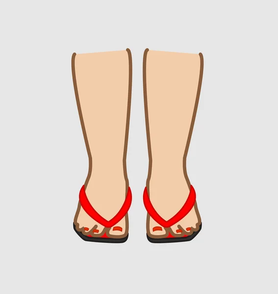 Jambes femelles avec Flip-Flop — Image vectorielle