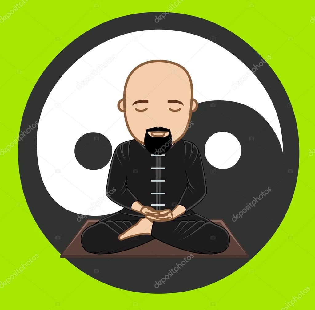 Taoism Monk Meditation Concept