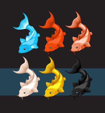 Renkli Koi balıkları vektör