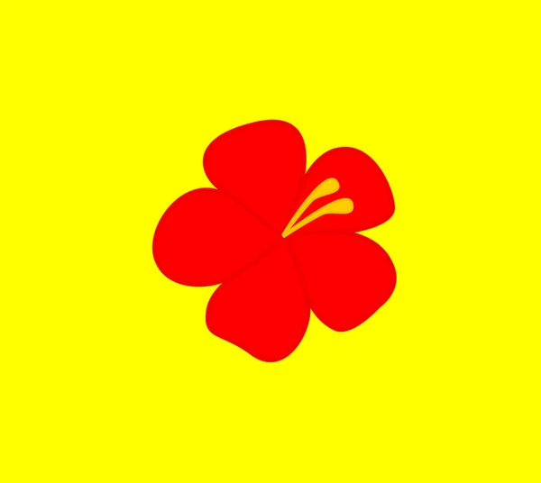 Röd blomma Clipart — Stock vektor