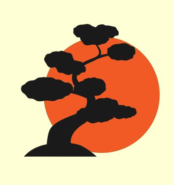 Bonsai bitki vektör siluet
