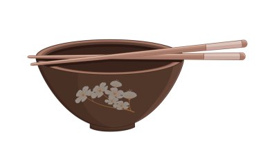 Japon pirinç kase Chopsticks vektör ile