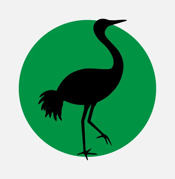 Japanse kraan vogel silhouet Vector — Stockvector