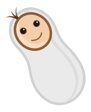 Yenidoğan bebek - vektör karakter karikatür çizim