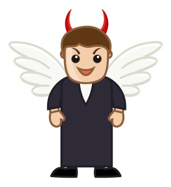 şeytan adam - vektör karakter karikatür çizim