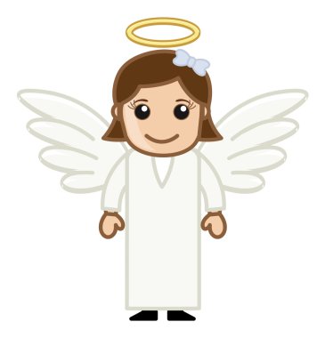 melek kızım - vektör karakter karikatür çizim