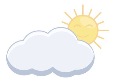 Güneş ve bulut - karikatür vektör