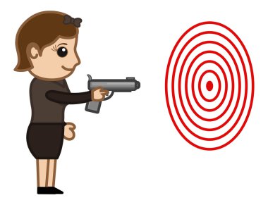 karikatür vektör karakter - çekim pratik lady