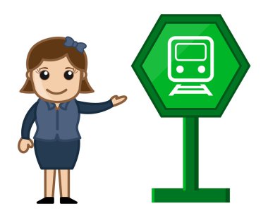 karikatür vektör - tren işareti