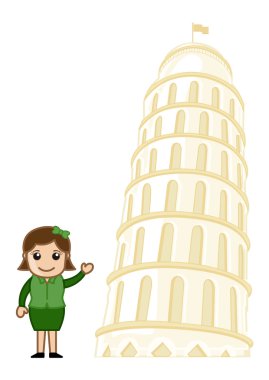 pisa Kulesi vektör karikatür