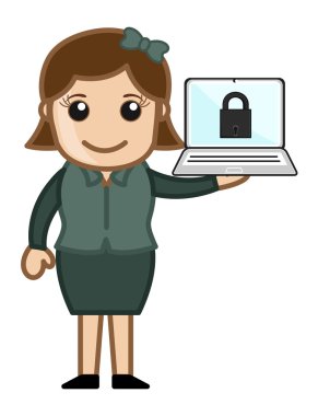 güvenli bilgisayar - karikatür vektör