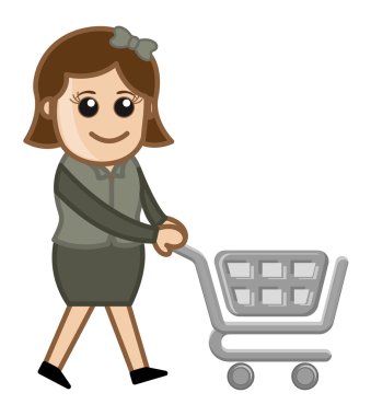 alışveriş kavramı - karikatür vektör