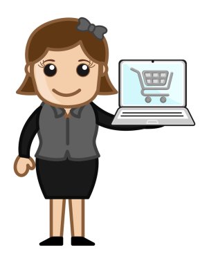 Online alışveriş - karikatür vektör