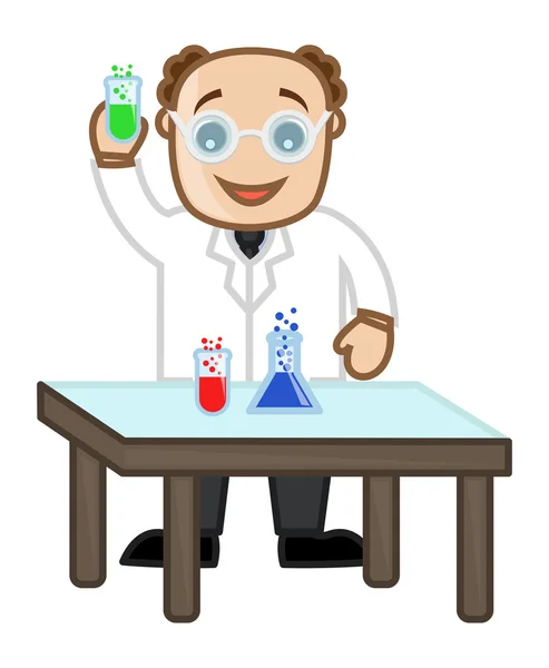 Scientist - vector teken cartoon illustratie — Stockvector