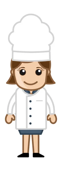 Lady Chef - Personagem vetorial Desenhos animados ilustração — Vetor de Stock