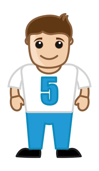 Rugby Player - Vector Character Cartoon Illustration — Stock Vector