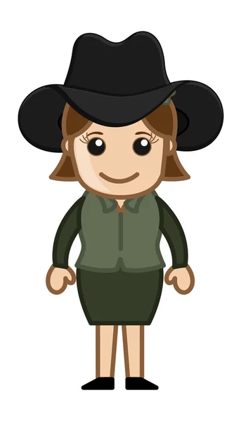 Cowgirl - Illustration de personnages de dessins animés vectoriels — Image vectorielle