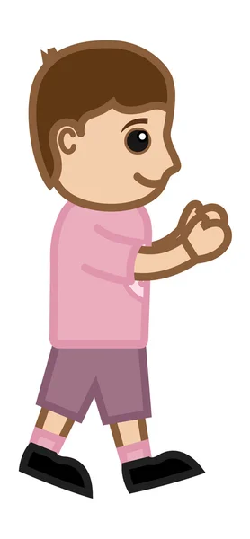 Mooie jongen wandelen - vector teken cartoon illustratie — Stockvector