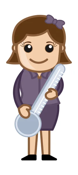 Vector Girl Holding Thermometer — Stock Vector