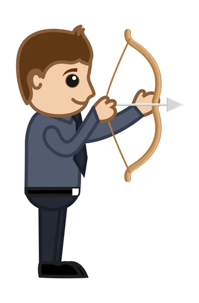 Personaje de Vector de dibujos animados - Hombre Archer — Vector de stock