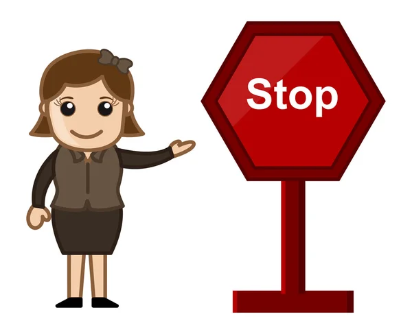 Cartoon Vector - Stop Sign — Stock Vector