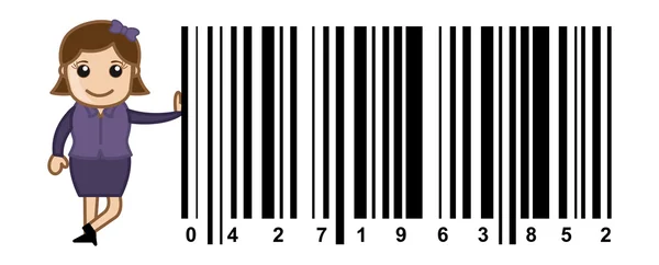 Codice a barre Vettore dei cartoni animati — Vettoriale Stock